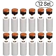 Kulannder 12Pcs Hard Billiard Cue Tips 12mm Snooker Pool Cue Tip Replacement Brass Screw-on Replacement Tips with Pool Cue Stick Ferrules for Snooker Pool Cues