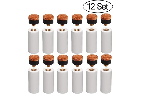 Kulannder 12mm Rigide De Billard Cue Conseils Laiton à Visser à Pointes De Rechange avec Billard Bâton Embouts pour Queues De Billard (12 Jeux Rigide Marron à Bout Ensemble)