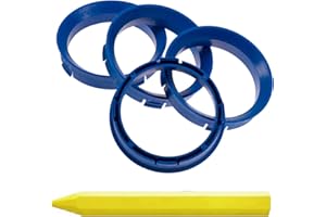 RKC 4X Zentrierringe Blau 66,6 mm x 57,1 mm + 1x Reifen Kreide Fett Stift