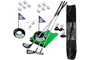 Ssccgym Sports Toys Game Golf Pro Set Toy with Bag for Kids Clubs Flags Practice Balls Upgraded Junior Golf 24 inch Training Stainless (A+10 balls)