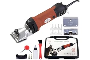 Folk Esquiladora peladora FL8B Caballo 500W Cabezal Lister Pro - Caballos, mulos, Perros, Gatos. Recomendada (C- Mas Cuchilla y Peine 3 mm)