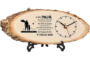 Tulolvae Regalo Compleanno Papà, Orologio in Legno Regali per Papa da Figlia, Natale Idee Originali Festa del Papà Regali per Padre Uomo 12 * 4 in