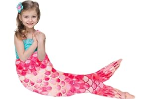 WUERKIYA Kinder Meerjungfrauenflosse Decke 43 x 100 cm Mädchen Kleinkinder Kinder Meerjungfrauen Schlafdecke Weiche Flanell-Fleece-Kind-Meerjungfrauen-Decke Gradient Glitzernden Fischschuppen Design -Rosa