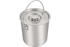 MINRS Mjölkhink, 12 l med handtag rostfritt stål vattensked, rengöringshink, soppgrytor, förvaringshink, spannmålsbehållare f