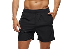 MEILONGER Hombre Paquete de 2 Pantalones Cortos para Correr de 5 Pulgadas, de Secado rápido, Pantalones Deportivos para Entrenamiento, Pantalones Cortos de Gimnasio