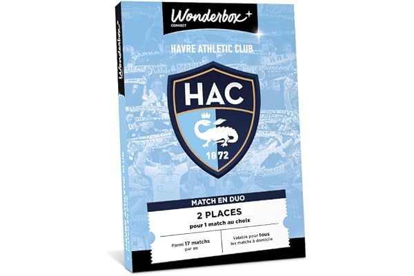 Wonderbox Connect - Coffret Cadeau - Le Havre AC - 2 Places pour 1 Match au Choix - Parmi 17 matchs par an, valable pour Tous Les matchs à Domicile - Validité 27 Mois