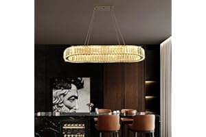 VETRULUS LED Kristall Deckenleuchte, Moderne Kristallkronleuchter,Edelstahl Pendelleuchte für Schlafzimmer Wohnzimmer Esszimmer