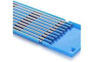 TEN-HIGH TIG Tungsten Electrodes, Lanthanum 2%, WL20(Blue) Lanthanum Tungsten Electrode, 2.0mm x150mm 10pcs Pack.