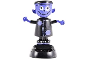 SUN 'N' SAND Solar Bobble Shaking Head Toy Solar Powered Dancing Toys - Halloween Swing Shaking Head Ghost Witch Doll Solar Dancing Car Toy Decoration Solar Powered Car Dashboard Ornaments