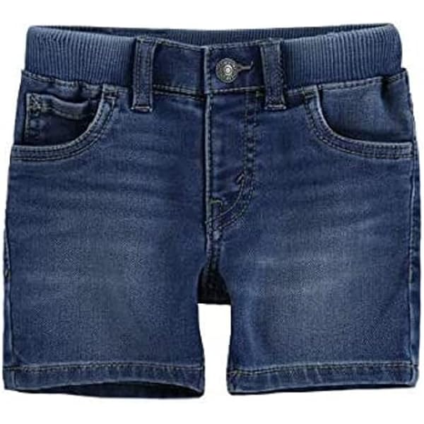 Short Denim Élastique Levi's Bébé Garçon - Pull-On, 79% Coton, Fermeture Bouton-Pression
