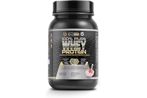 ‎HEALTHY FUSION Healthy Fusion, Whey Protein, Reines Protein mit Kollagen + Magnesium | Strafft und steigert die Muskelmasse | Verbessert dein Training | 1000g (Erdbeere)