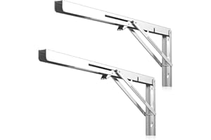 Loiion 500mm Escuadras Abatibles, 2Pcs Bisagra Mesa Abatible Escuadras para Estanterias, Bisagras Mesa Plegable Inoxidable, Soporte Estantería Plegable, Pared Soporte de Estante