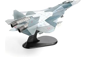 NUOTIE 1/100 SU-57 - Kit de modelo de avión ruso Sukhoi de metal fundido a presión su-57 modelo de avión militar preconstruido modelo de caza de aleación para adultos entusiastas colecciones o regalo
