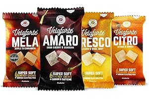 Veloforte Mixed Flavours Natural Energy Chews, 12 Pack, 42g-44g Fast Release Dual Source Carbs with Electrolytes, Vegan & Gluten Free for Cycling, Running, Marathons & Triathlons