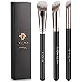 TEOYALL Contour Conceal Brush Set, 3PCS Angled Synthetic Under Eye Concealer Brush for Blending Setting Buffing with Liquid, Cream and Powder Cosmetic
