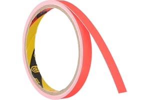 PATIKIL Cinta luminosa en la oscuridad 10mm x 3 metros, 1 rollo de cinta adhesiva fluorescente cinta reflectante luminosa banda de luz negra para fiesta, naranja rojo