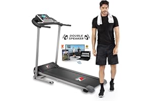 YM YOUR MOVE Tapis de roulant électrique pliable, marque de qualité italienne, Bluetooth App KINOMAP & ZWIFT Video/Coach Multiplayer, Energy Saver, capteur cardio, inclinaison réglable 12 Programmes