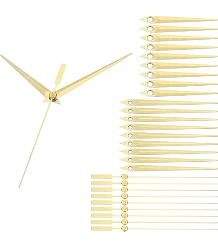 PATIKIL Kit Ricambio Lancette Dell'Orologio, 12 Set Lancette Ricambio Meccanismo Dell'Orologio in Alluminio, Parti Ricambio Orologio da Parete, Riparazione Fai da Te, Nero, A01