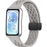 Rongep [Air Loop] Huawei Band 11/11 Pro ile Uyumlu Kordon Delikli Tasarım Manyetik Tokalı Huawei Band 11 Kordon Terletmeyen Y