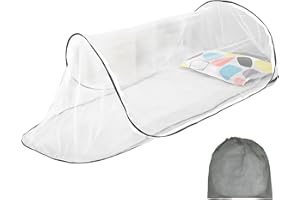 YARTEIM Moskitonetz Bett Pop Up, Tragbares Moskitonetz Reise Pop Up, Mückennetz Einzelbett Faltbar, Einfache Installation, Faltbares Reisezelt, Campingzelt für Schlafzimmer Outdoor Camping, 200 x 80 x 56 cm