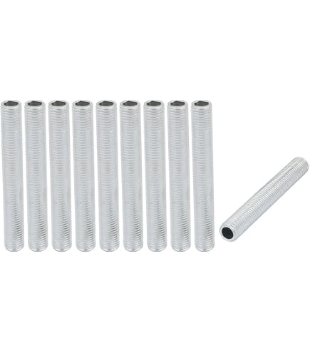 10x Lampenrohrnippel M6 Gewinde – 95 Mm Hohl, Verzinkt – Für Kronleuchter & DIY-Leuchten
