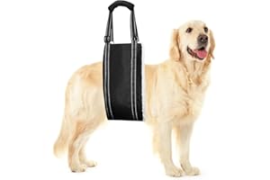 FEimaX Pettorina di Sollevamento per Cani Regolabile Imbracatura di Supporto e Riabilitazione Imbracatura Cane Zampe Posteriori con Maniglia per Cani Anziani, Feriti o Disabili (L)