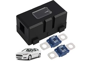 KAHAYBEALL 1 Pezzi Portafusibili ANS per Auto con 2 Pezzi Fusibili Midi Bolt On da 100A, Adatto per Auto, Camion, Veicoli da Costruzione, Macchine Agricole, Bus e Roulotte - Protezione Circuiti (100A)