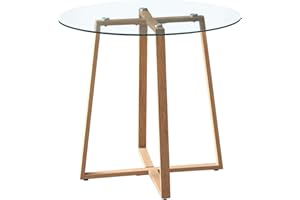 H.J WeDoo - Mesa de comedor (80 x 80 x 75 cm), color transparente