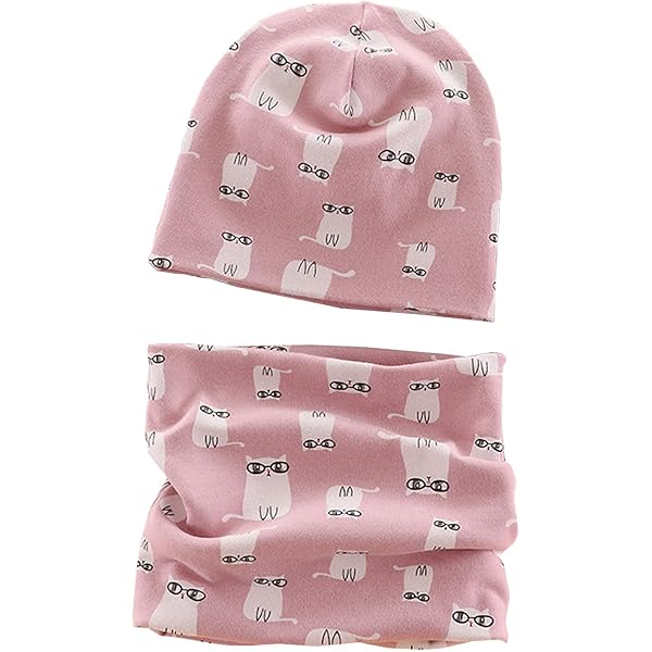 Katoenen muts en sjaal voor baby's, wintermuts voor jongens en meisjes