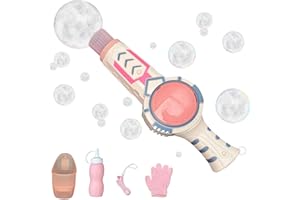 BODYGENIX Smoke Bubble Machine Wand – Kids Magic Bubble Gun Toy with Fog Effect, ABS Plastic, Portable Birthday & Party Gift for Boys & Girls Age 3+ - Pink