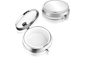 SIBBA Siibba Portapillole Rotondo Piccolo, Portapillole Giornaliero Tascabile Per Compresse Pastiglie Grandi E Piccole, Vitamine, Olio Di Pesce, Integratori (1 Scomparto)