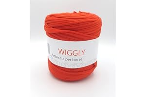 filati italiani fettuccia per borse Wiggly colori moda, ideale per uncinetto per creare runner, tappeti, borse e molto altro (corallo - 141)