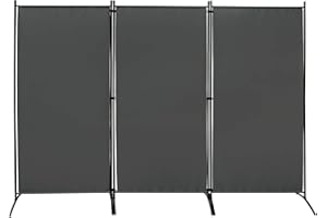 NOVONOVA Biombo Plegable Exterior Interior Protector – 181x260cm Cepillo, Vistas retráctiles, para jardín, balcón y terraza | persiana Lateral Vertical, Gris