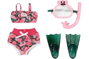 ZAPF CREATION BABY born Weekend Completino da Snorkeling - Per bambole da 43cm - Include Bikini, occhiali, snorkeling e pinne - Facile per le mani piccole - Promuove empatia e abilità sociali - Età: 3+ anni