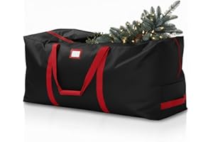 Onalix Sac de Rangement pour Sapin de Noël, Sac de Rangement Noël, Grande Capacité 125 x 38 x 50 cm, Imperméable et Durable, Protection Anti-Poussière, Adapté aux Sapins Démontrables 6-7,5 ft, Noir
