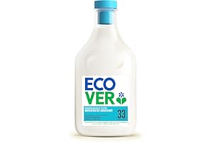 Ecover - Suavizante con aroma de rosa y bergamota de origen natural y suave para tu piel y tu ropa (33 usos), color blanco