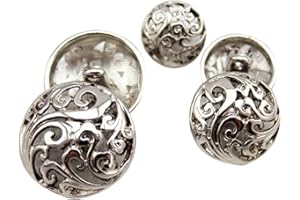 AYRSJCL 10 Pcs Botón De Metal Hueco Botón Vintage Trajes Botón Conjunto Antiguo Accesorios De Costura Para Blazer Trajes Abrigo Uniform Chaqueta