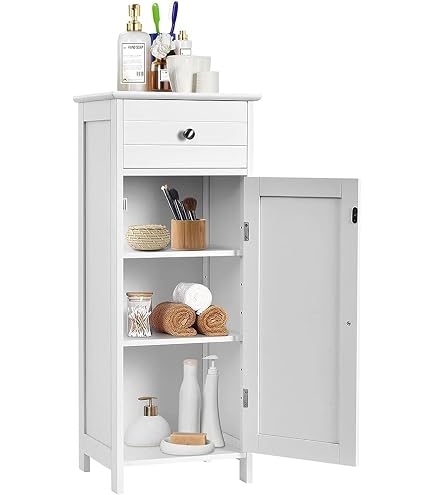 Giantex Freistehender Badezimmer-Seitenschrank, Wei Produktbild-Vorschau 8