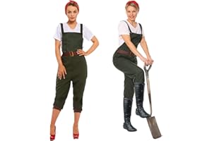 SOWEST WW2 1940s Land Girl Womens Army World War 2 Fancy Dress Costume
