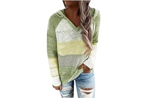 riou Sudaderas Mujer con Capucha Jersey Sweatshirt Talla Grande Suéter Cardigan Manga Larga Otoño Invierno Hoodie Tejido de Punto Tops Pullover S-5XL