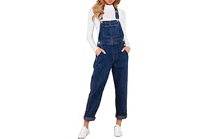 Vetinee Womens Classic Adjustable Straps Pockets Denim Bib Overalls Jeans Pants Jumpsuits