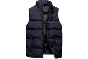 KOBILEE Piumino Smanicato Trapuntato da Uomo Antivento Leggero Cotone Giacca Invernale senza Cappuccio Piumino Smanicato 100 Grammi Corto Gilet Imbottita Senza Maniche Giubbotto Smanicato Giubbino 4Xl