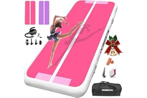 DOBESTS Airtrack Tumbling Matte, tappetino da ginnastica con pompa ad aria, 2/3/4/5/6m tappetino da allenamento con borsa per il trasporto