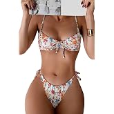 Angelsin Alt Bağlamalı &Ccedil;i&ccedil;ek Baskılı Bikini Takımı