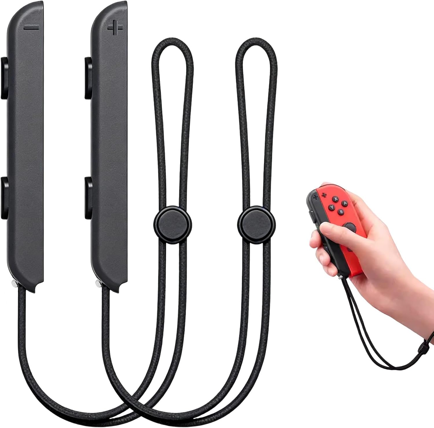 EuSupNova 2 Paquetes de Controlador de Correa, Muñequeras para Mando Correa Ajustable Negra para Controlador, Accesorio de Repuesto Portátil compatible con Juegos Switch(Negro)