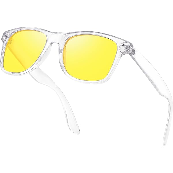 Lunette Nuit Conduite Clip Lunettes Conduite Nuit CREYESTAL - Verres Jaunes Polarisés Anti Lunette De Nuit Pour Conduire