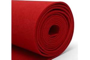 LUPATDY Rouleau de Feutre Rouge 30 cm x 250 cm, Tissu en Feutre 3mm D'épaisseur, Feutrine Loisir Creatif pour Bricolage, Sac de Rangement, Tissu en Felt pour Travaux Manuels, Décoration