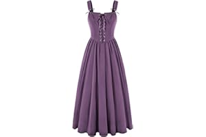 SCARLET DARKNESS Women's Renaissance Corset Dress Sleeveless Lace up A-Line Maxi Dresses