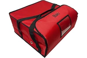 BAKI Pizza delivery Bag Red Large Heavy Duty Fully Thermal 18 x 18 x 8.5 Fits 4 Pizza Boxes