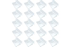 Auswalar 20 PCS 8mm Acrylic Aquarium Cover Clip, Clear Fish Tank Glass Cover Clip Support Holder Universal Lid Clips for Rimless Aquariums